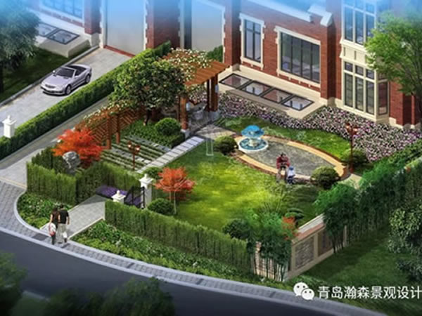 青島-海信依云小鎮別墅庭院景觀設計方案